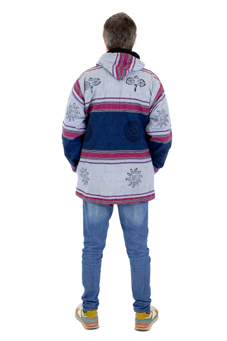 Jacheta unisex shyama din bumbac si polar - Albastru [4]