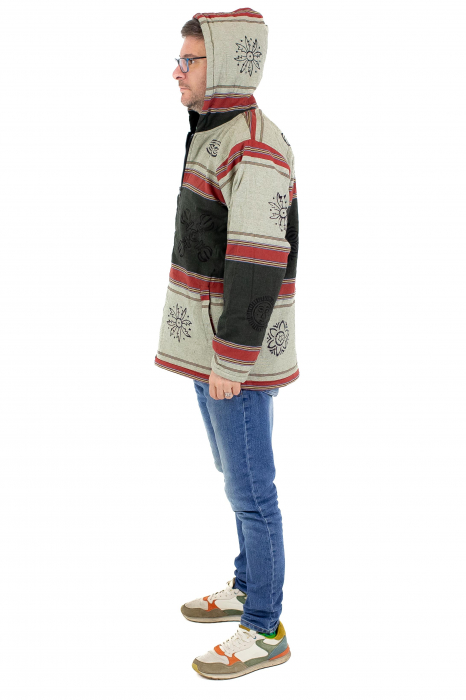 Jacheta unisex shyama din bumbac si polar - Crem [4]