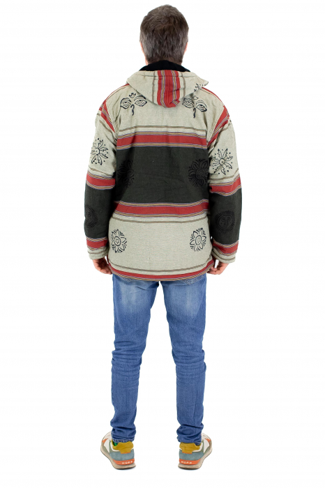 Jacheta unisex shyama din bumbac si polar - Crem [5]