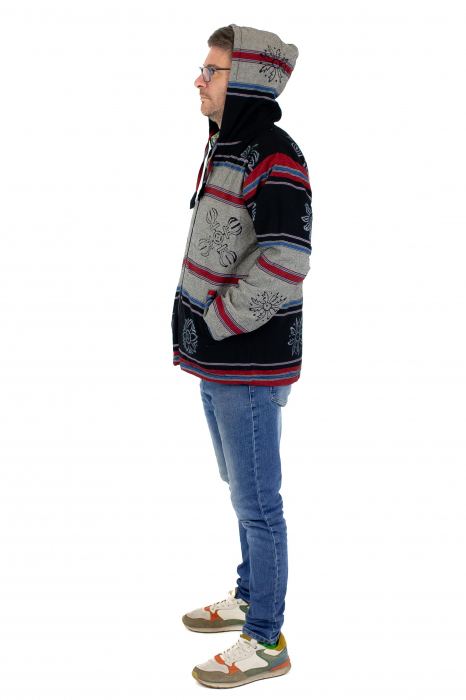 Jacheta unisex shyama din bumbac si polar - Gri [9]