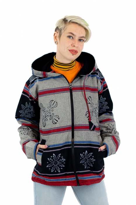 Jacheta unisex shyama din bumbac si polar - Gri [2]
