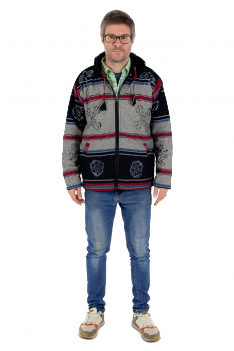 Jacheta unisex shyama din bumbac si polar - Gri [8]