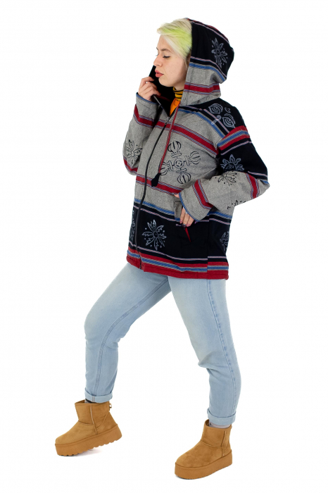 Jacheta unisex shyama din bumbac si polar - Gri [7]