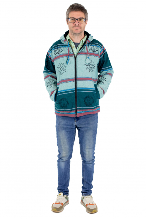 Jacheta unisex shyama din bumbac si polar - Menta [3]