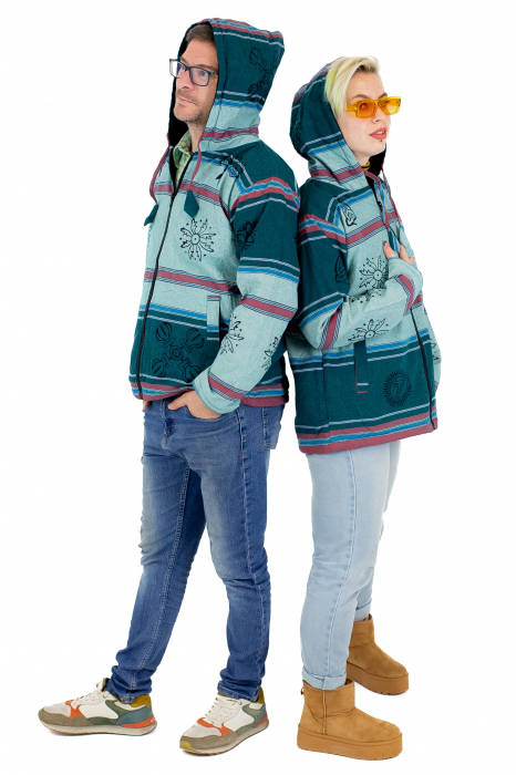 Jacheta unisex shyama din bumbac si polar - Menta [9]