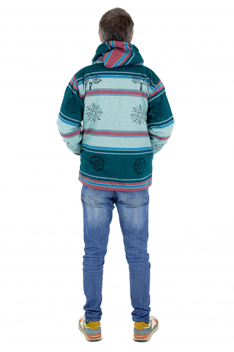 Jacheta unisex shyama din bumbac si polar - Menta [11]