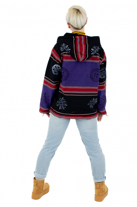 Jacheta unisex shyama din bumbac si polar - Mov [5]