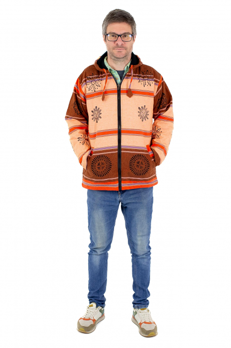 Jacheta unisex shyama din bumbac si polar - Somon [9]