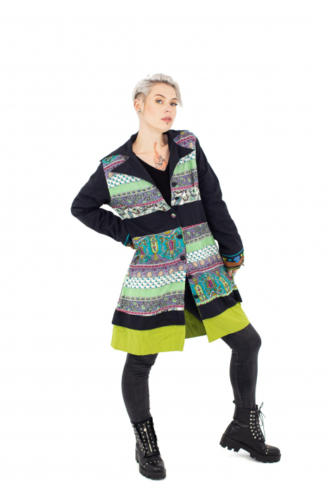 Jacheta vintage cu print floral - Multicolor [3]