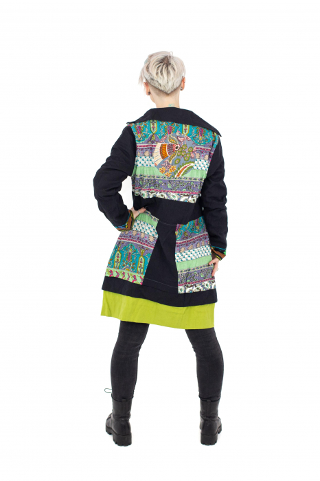 Jacheta vintage cu print floral - Multicolor [4]