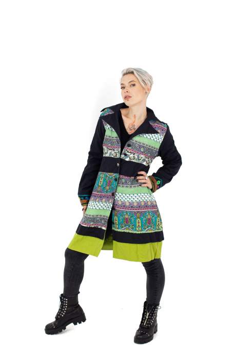 Jacheta vintage cu print floral - Multicolor [5]