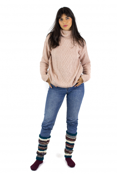 Jambiere din lana captusite cu polar - Verde [4]