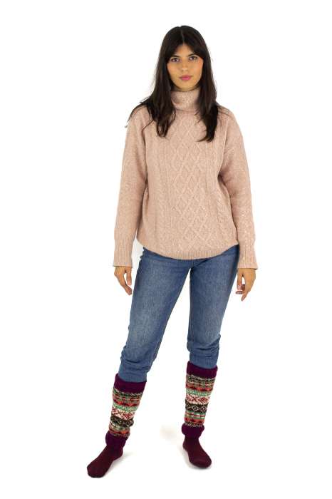 Jambiere din lana - Mov [4]