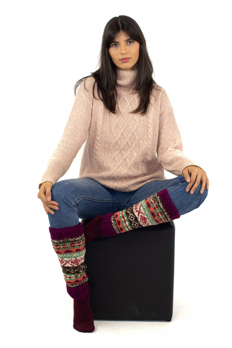 Jambiere din lana - Mov [2]