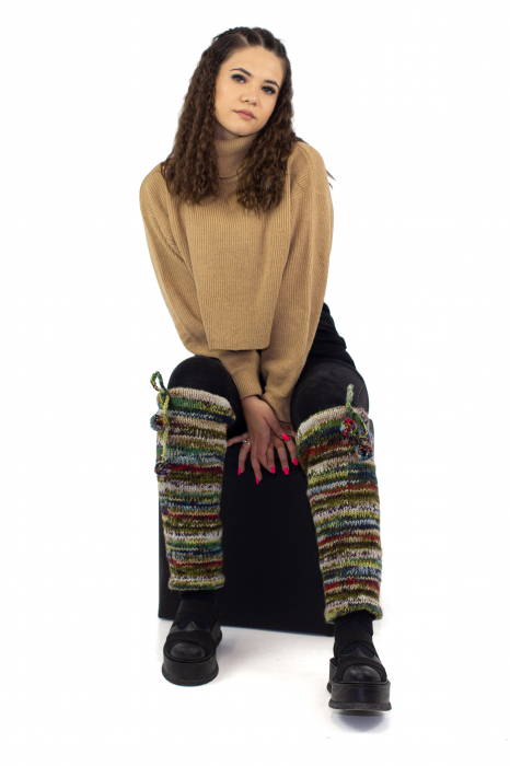 Jambiere din lana - Nuante de verde [3]