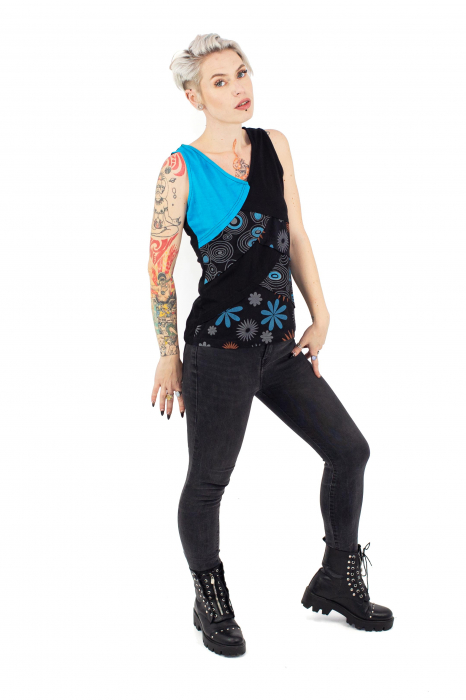 Maiou cu print abstract - Negru si Albastru [3]