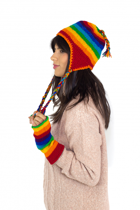 Manusi din lana captusite cu polar - Rainbow [2]