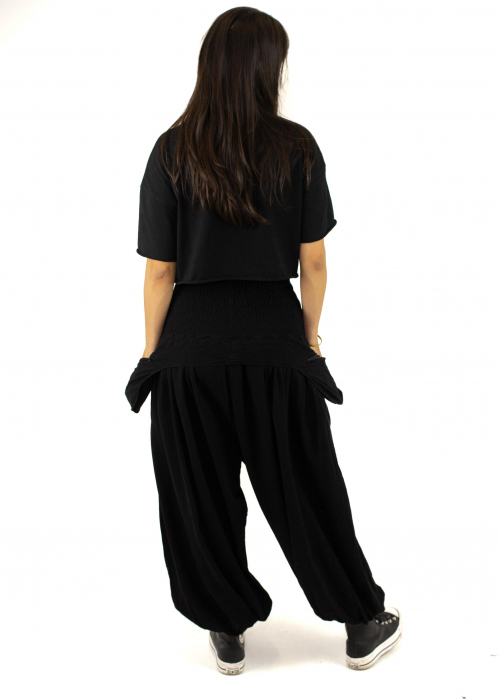 Pantaloni baggy cu buzunare supradimensionate - Negru [3]