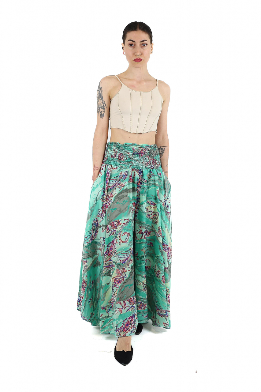 Pantaloni boho cu croi larg din material fluid - Model 3 [2]