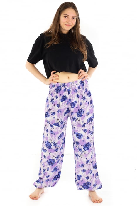 Pantaloni cu banda elastica - Lilac Utopia [2]