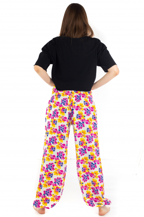 Pantaloni cu banda elastica - Painted Flowers [4]