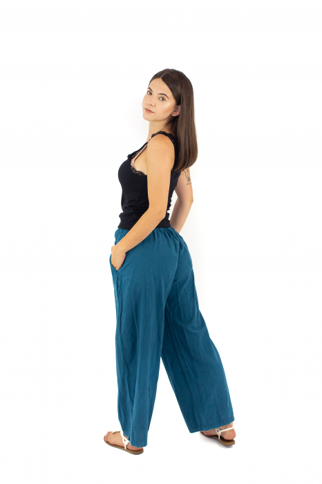 Pantaloni cu croi drept si buzunare - Gri [3]