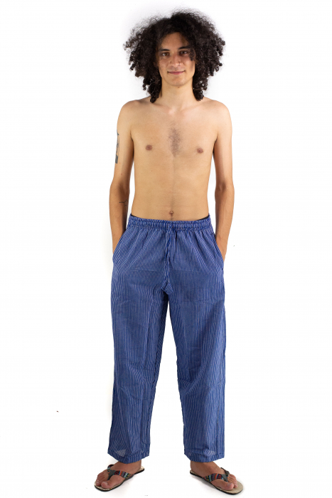 Pantaloni cu dungi - Bleumarin [2]