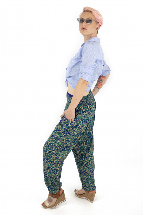 Pantaloni cu motive orientale si elastic la glezna - MEPA0012 [6]