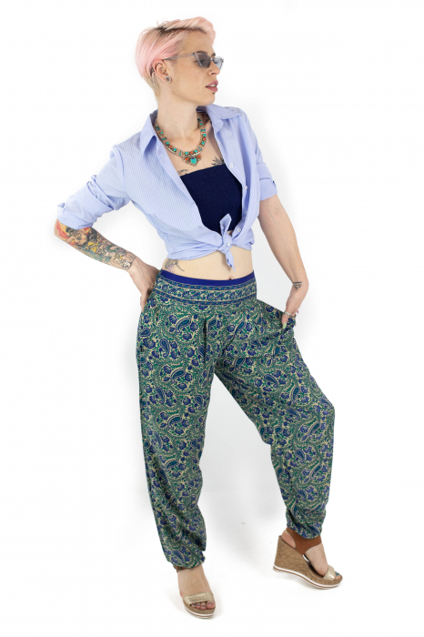 Pantaloni cu motive orientale si elastic la glezna - MEPA0012 [3]