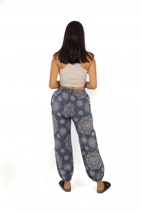 Pantaloni cu print Mandala - Petrol [4]