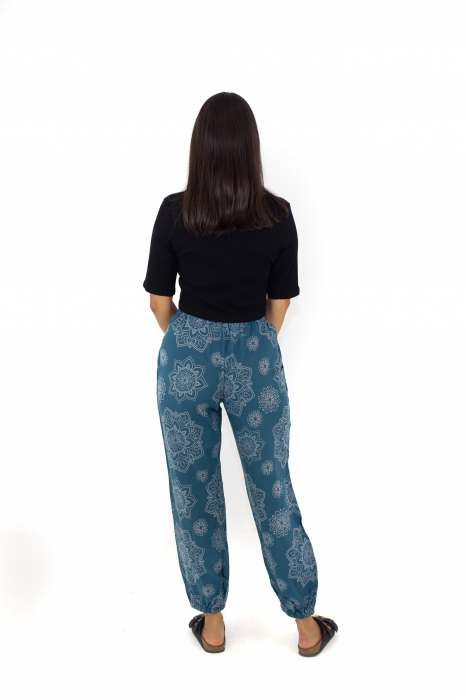 Pantaloni cu print Mandala - Petrol [4]