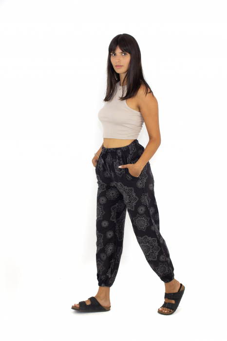 Pantaloni cu print Mandala - Petrol [3]