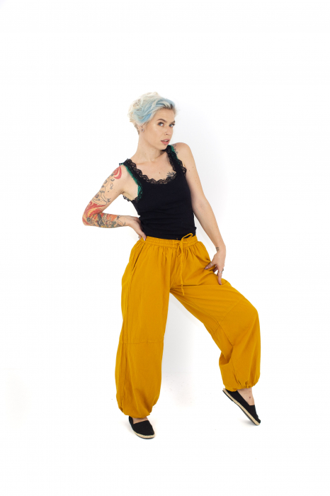 Pantaloni din bumbac cu doua buzunare - Khaki [3]