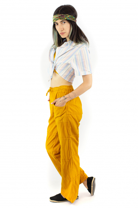 Pantaloni din bumbac cu inchidere prin fermoar - Khaki [2]