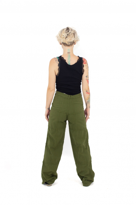 Pantaloni din bumbac cu inchidere prin fermoar - Khaki [6]