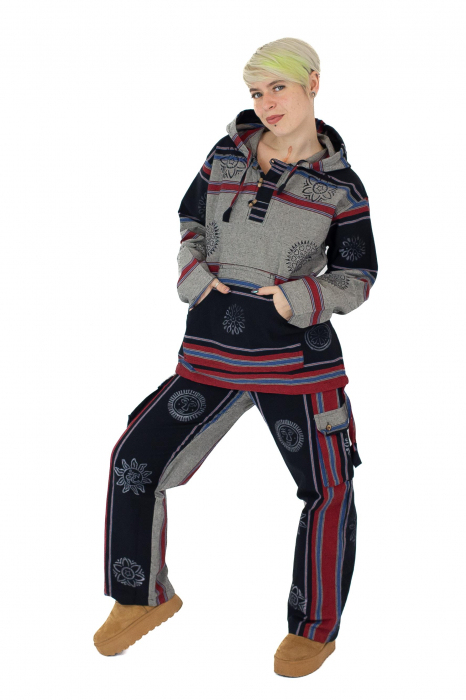 Pantaloni din bumbac shyama - block printing - gri [5]