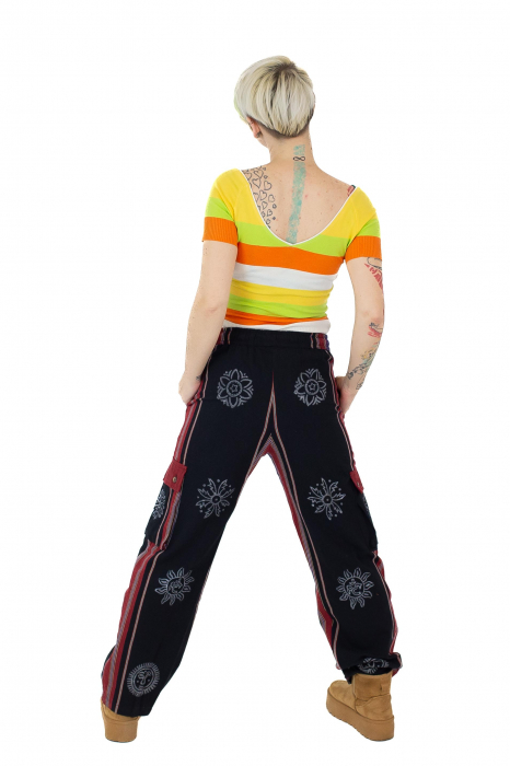 Pantaloni din bumbac shyama - block printing - mov [3]