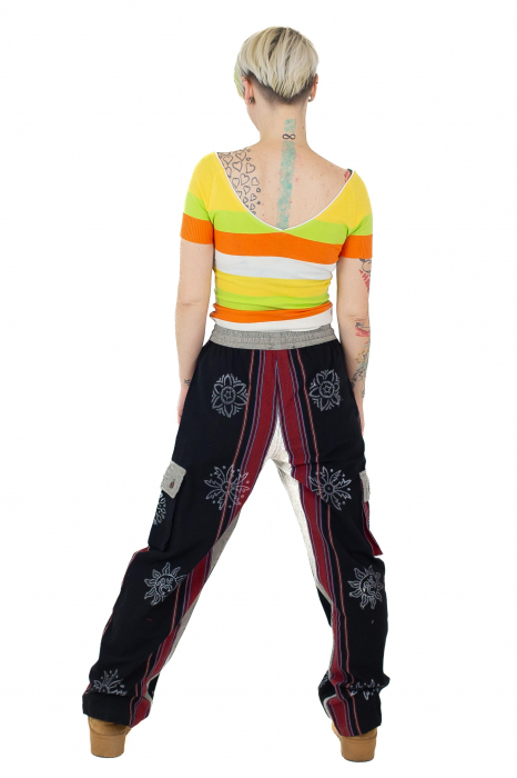 Pantaloni din bumbac shyama - block printing - negru [4]