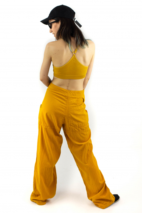 Pantaloni drepti cu nasture si fermoar cu buzunare - Khaki [4]