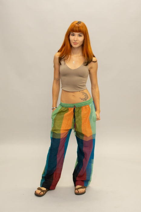 Pantaloni drepți din bumbac - Multicolor 1 [2]