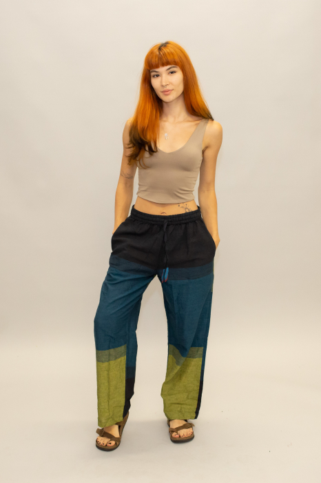 Pantaloni drepți din bumbac - Multicolor 2 [2]