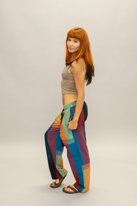 Pantaloni drepți din bumbac - Multicolor 1 [3]
