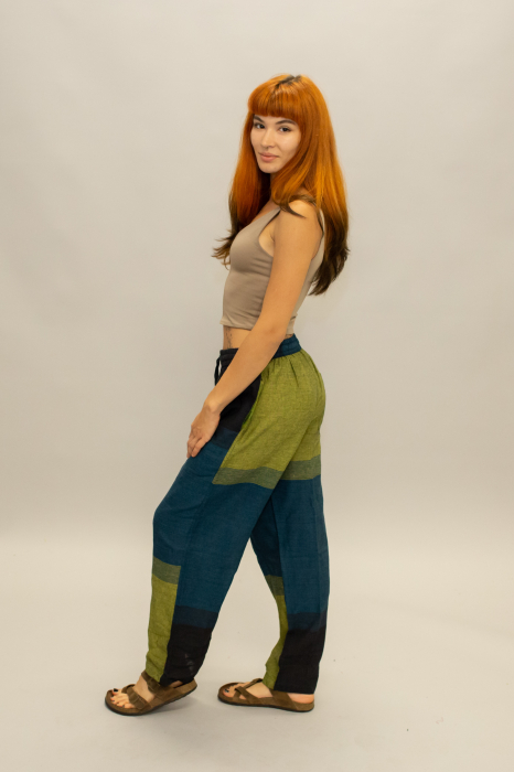 Pantaloni drepți din bumbac - Multicolor 2 [3]