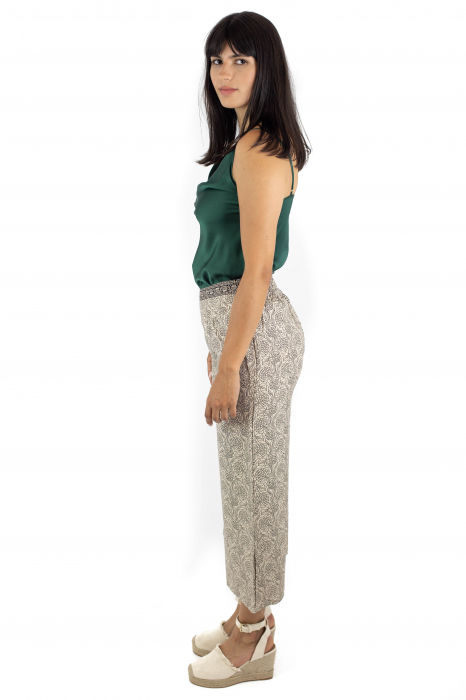 Pantaloni evazati din material fluid cu print floral - MEPA0024 [4]