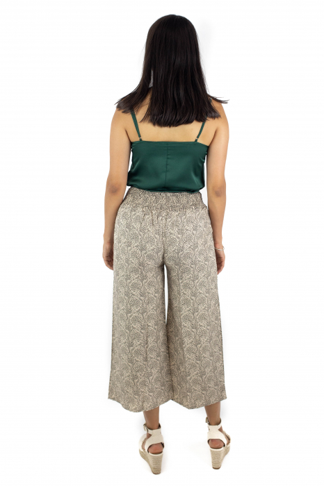 Pantaloni evazati din material fluid cu print floral - MEPA0024 [5]