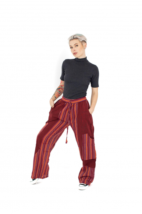 Pantaloni in dungi cu buzunare laterale [5]