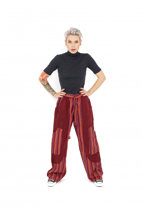 Pantaloni in dungi cu buzunare laterale [2]