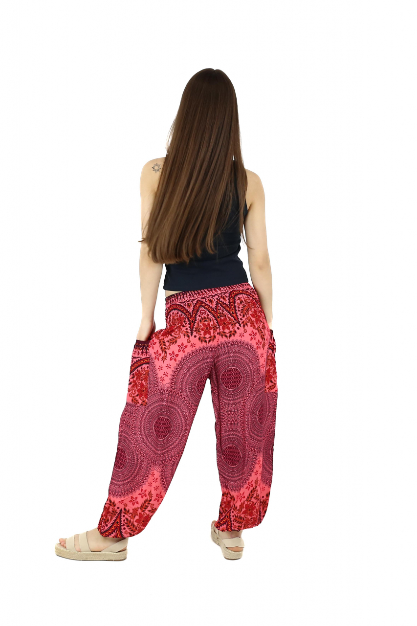 Pantaloni lejeri Jasmine cu print all over - Verde [5]