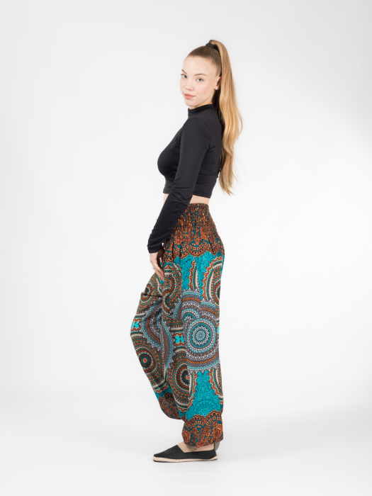 Pantaloni Jasmine cu print mandala și motive florale [3]