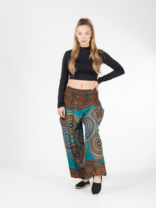 Pantaloni Jasmine cu print mandala și motive florale [2]